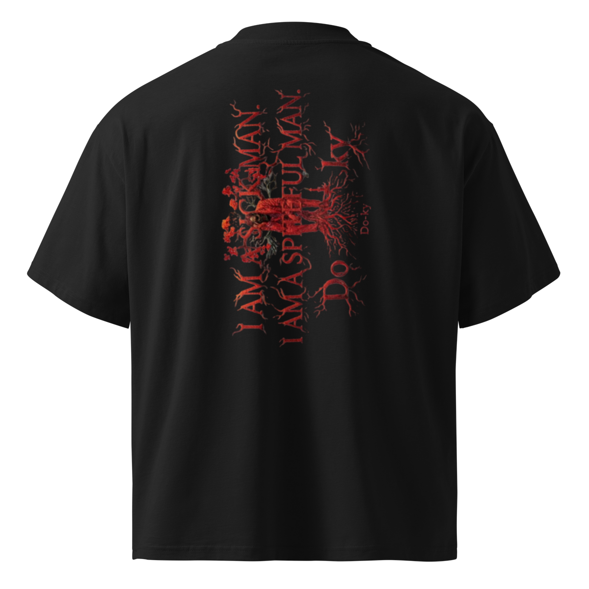 "I Am a Sick Man" oversized organic t-shirt by Earthwear Studio, Dostoevsky Notes from Underground design, view 6