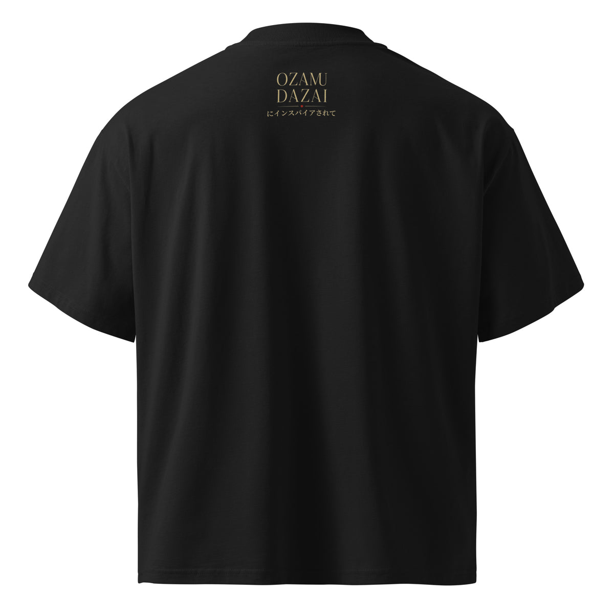Dazai No Longer Human tee, Black, back view — Earthwear Studio
