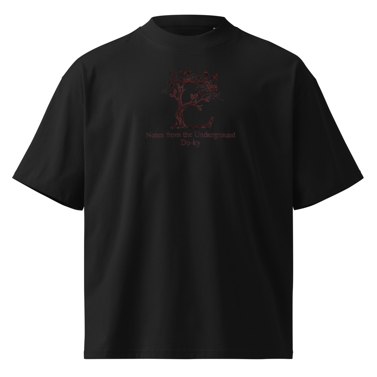 "I Am a Sick Man" oversized organic t-shirt by Earthwear Studio, Dostoevsky Notes from Underground design, view 2