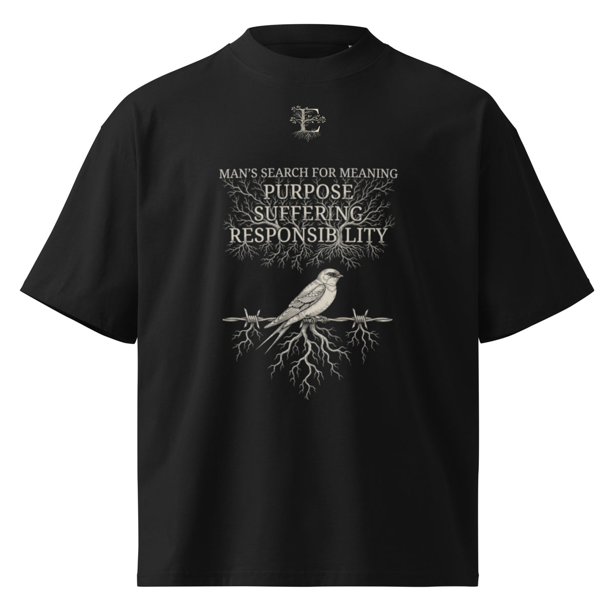 Viktor Frankl Man's Search for Meaning oversized organic t-shirt — Earthwear Studio, view 2