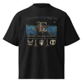 Black oversized organic t-shirt, front view — Nietzsche, Thus Spoke Zarathustra: Self-Overcoming, Creation of Values, Becoming Yourself