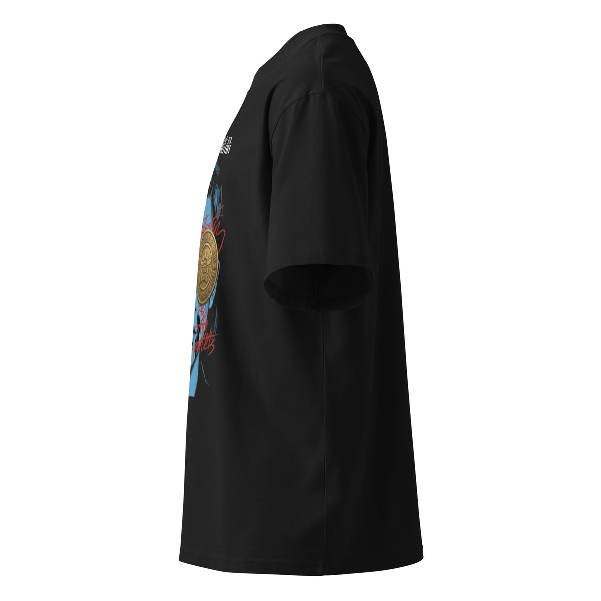 Yoko Ogawa Memory Police seal tee, Black, left side — Earthwear Studio