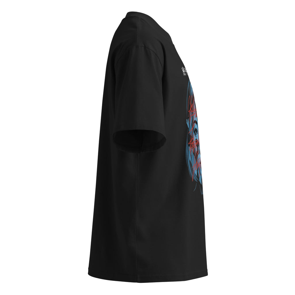 Yoko Ogawa Memory Police seal tee, Black, right side — Earthwear Studio
