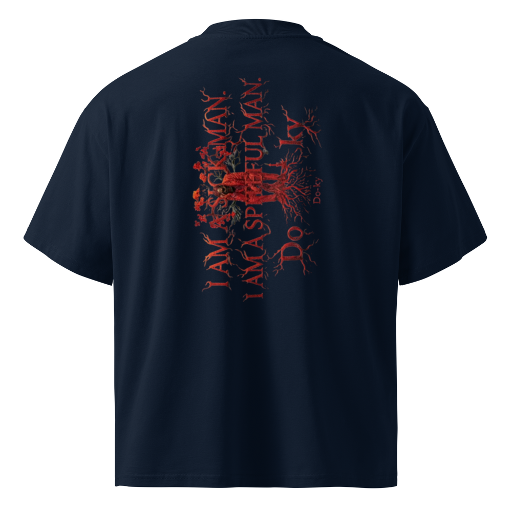 "I Am a Sick Man" oversized organic t-shirt by Earthwear Studio, Dostoevsky Notes from Underground design, view 5