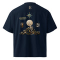Camus The Stranger oversized t-shirt, French Navy, back view — Earthwear Studio