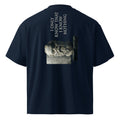 Socrates 'I know nothing' oversized t-shirt, French Navy, back view — Earthwear Studio