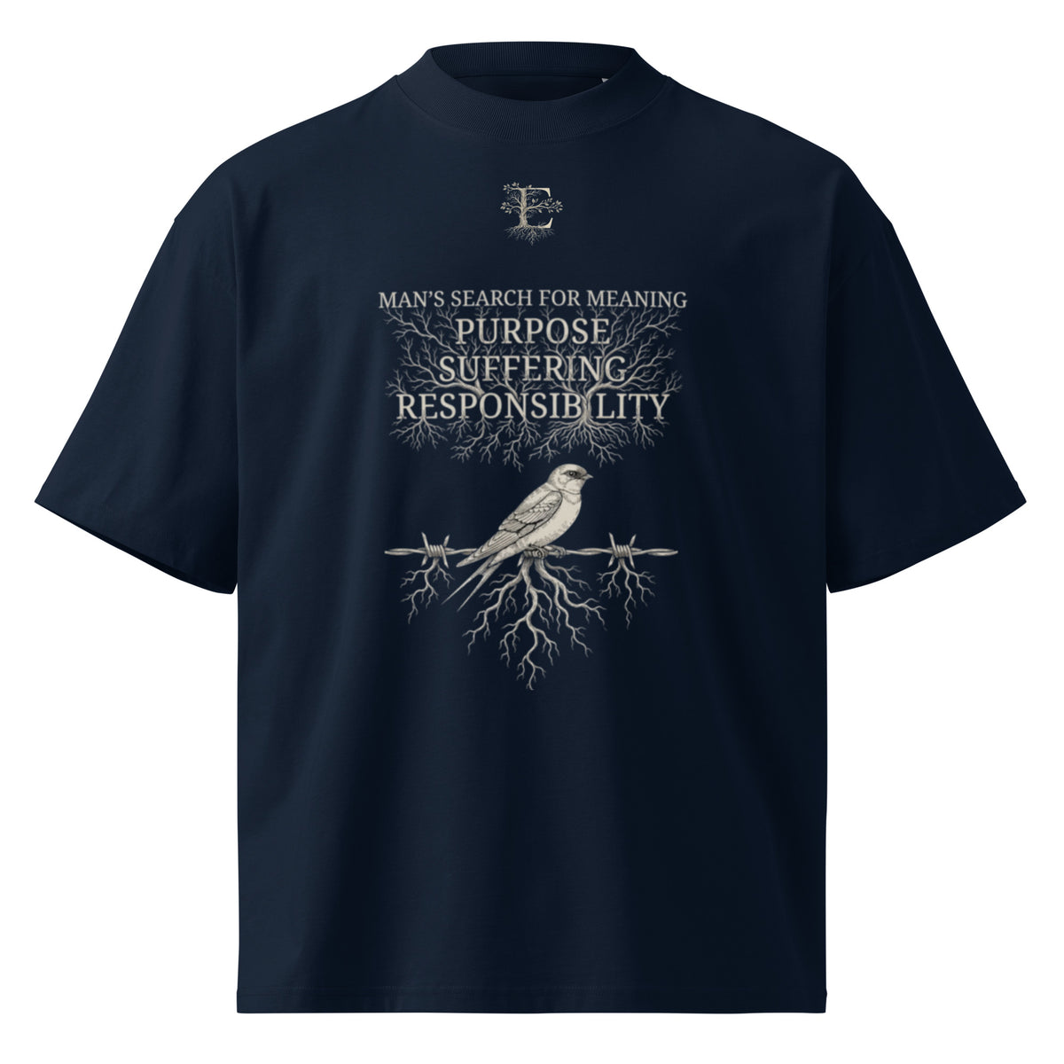Viktor Frankl Man's Search for Meaning oversized organic t-shirt — Earthwear Studio, view 1