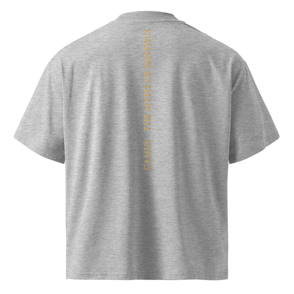 Camus Sisyphus oversized tee, back view