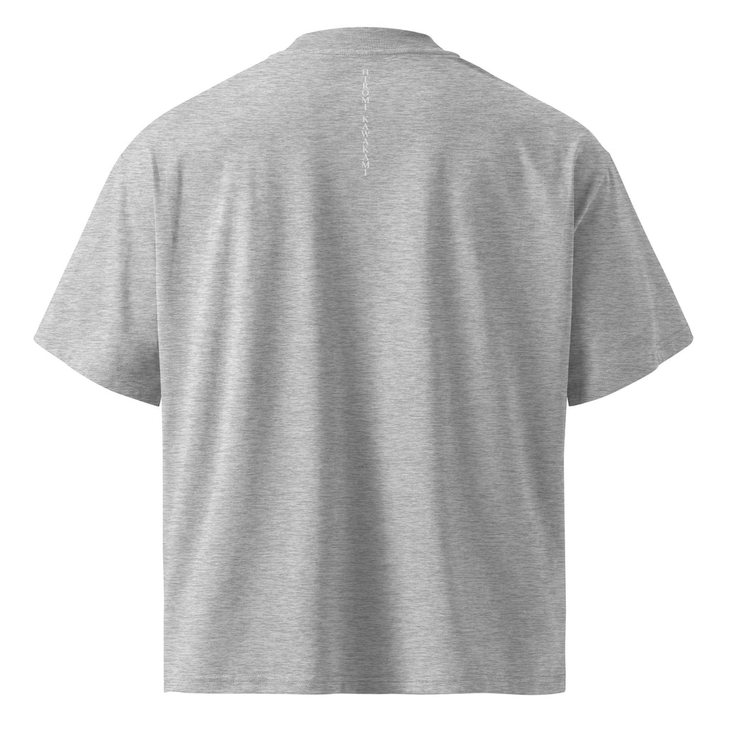 Hiromi Kawakami tee, Heather Grey, back view — Earthwear Studio