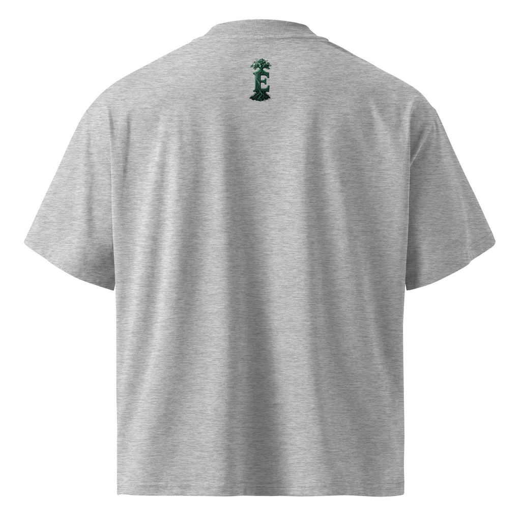 Murakami Kafka on the Shore tee, Heather Grey, back view — Earthwear Studio
