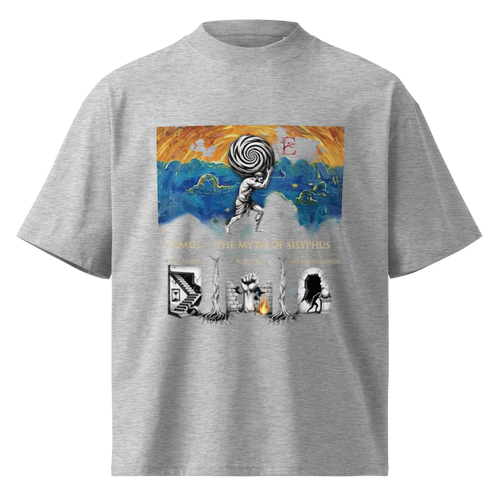 Camus Sisyphus absurdism t-shirt, front view