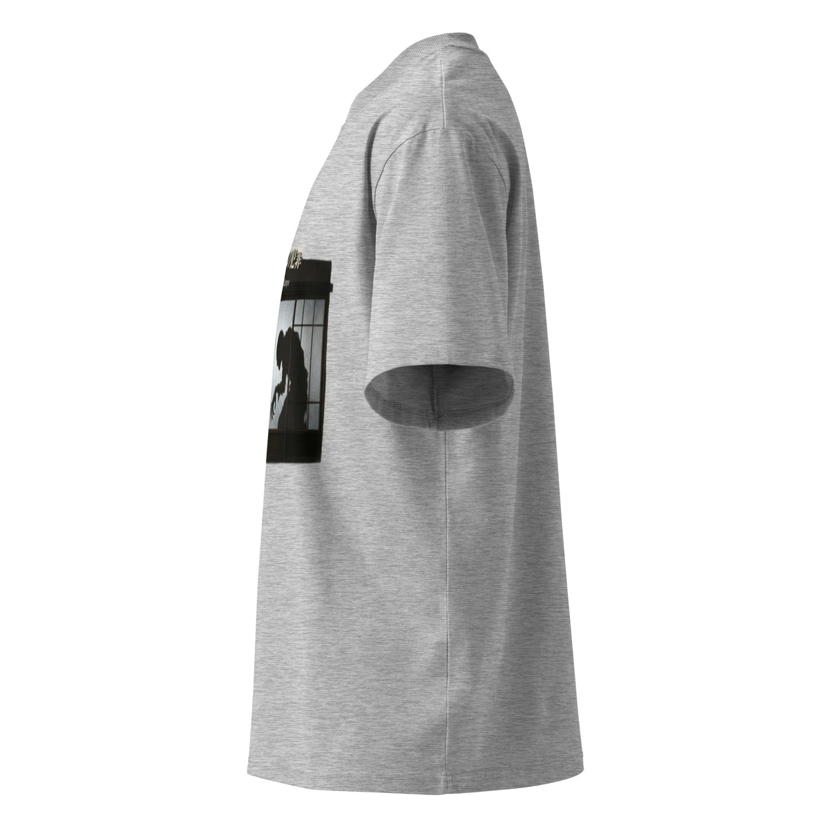 Edogawa Rampo oversized organic t-shirt in Heather Grey, left side view