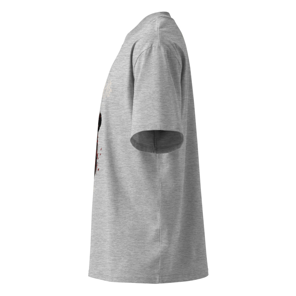Dazai No Longer Human tee, Heather Grey, left side — Earthwear Studio