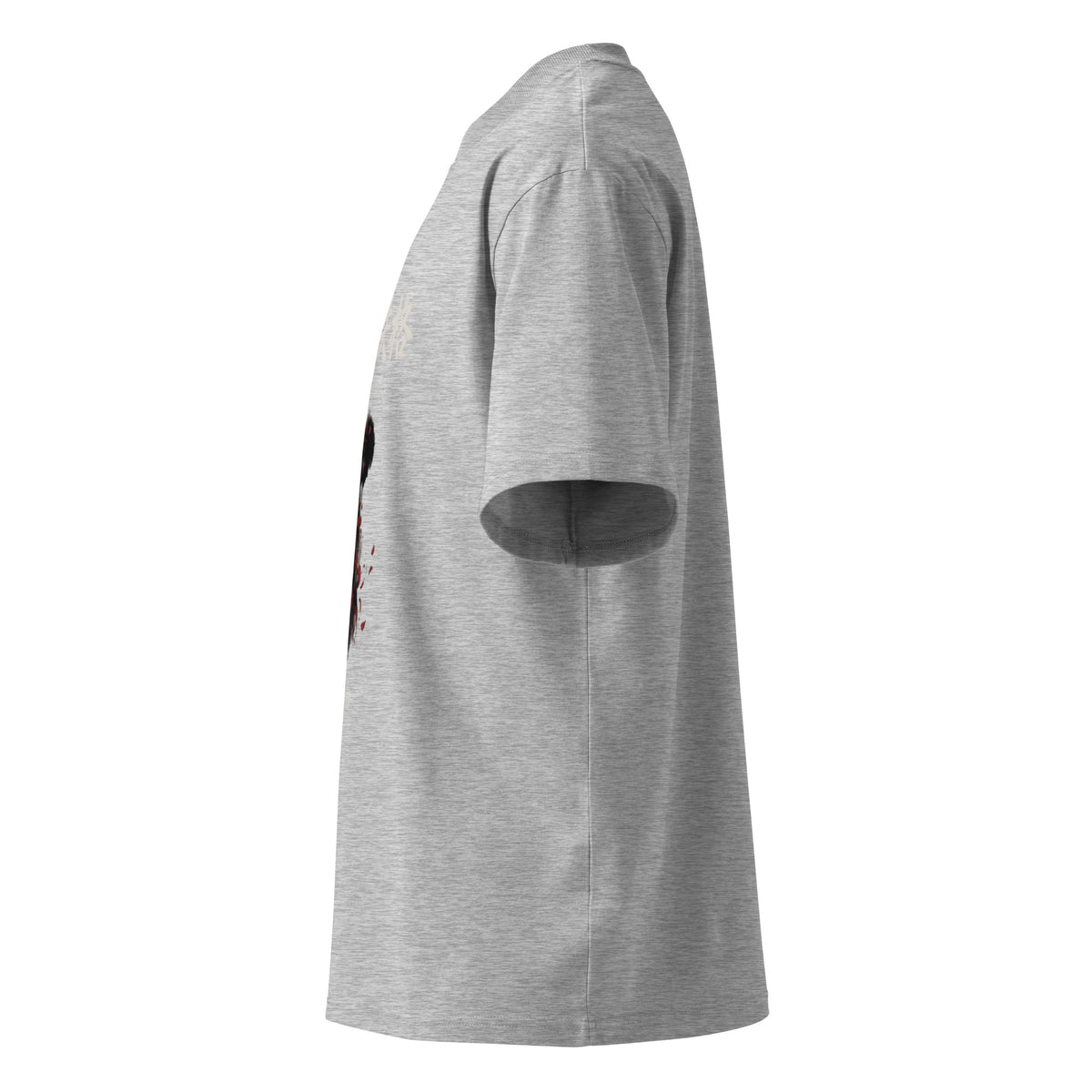 Dazai No Longer Human tee, Heather Grey, left side — Earthwear Studio