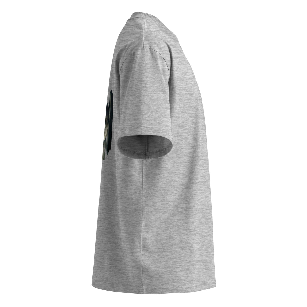 Socrates 'I know nothing' oversized t-shirt, Heather Grey, right side view — Earthwear Studio