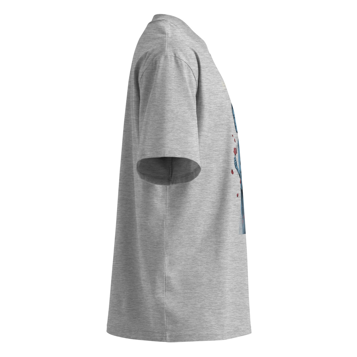 Yoko Ogawa The Memory Police oversized t-shirt, Heather Grey, right side view — Earthwear Studio