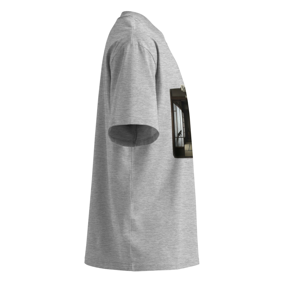 Edogawa Rampo oversized organic t-shirt in Heather Grey, right side view
