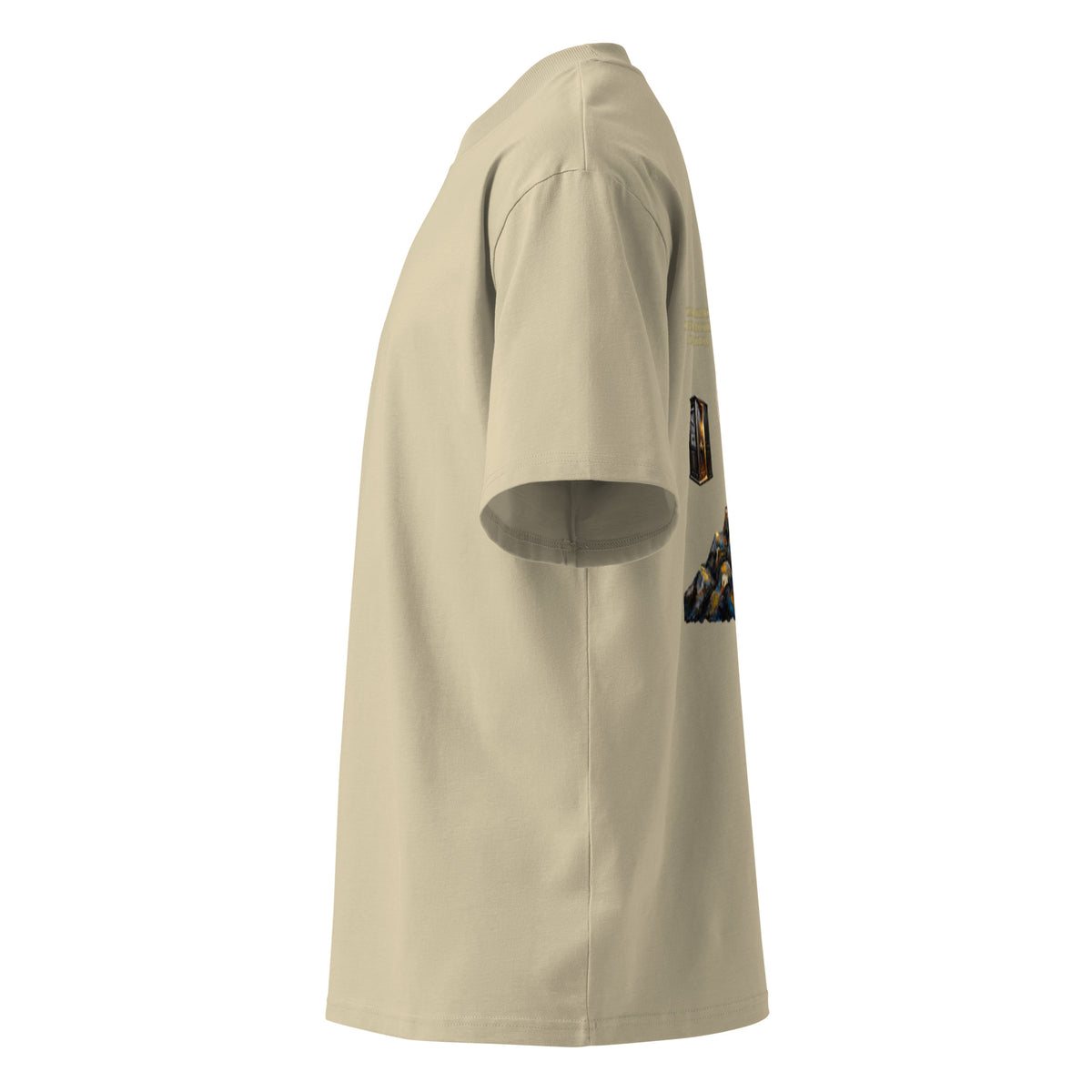 Camus The Stranger oversized t-shirt, Stone, left side view — Earthwear Studio