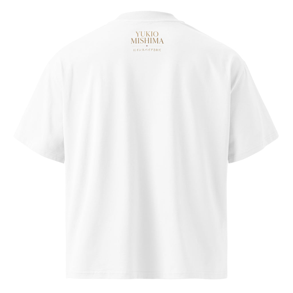 Mishima Golden Pavilion tee, White, back view — Earthwear Studio