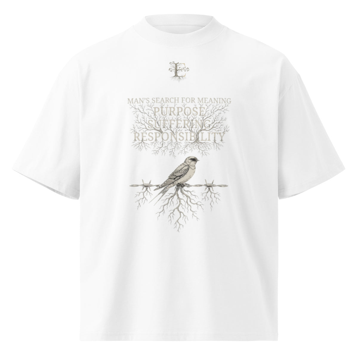 Viktor Frankl Man's Search for Meaning oversized organic t-shirt — Earthwear Studio, view 3