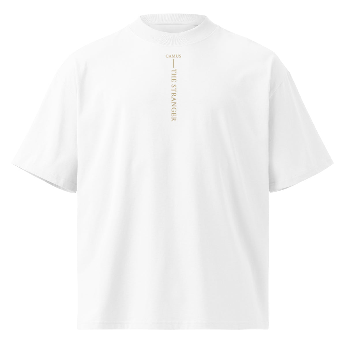 Camus The Stranger oversized t-shirt, White, front view — Earthwear Studio