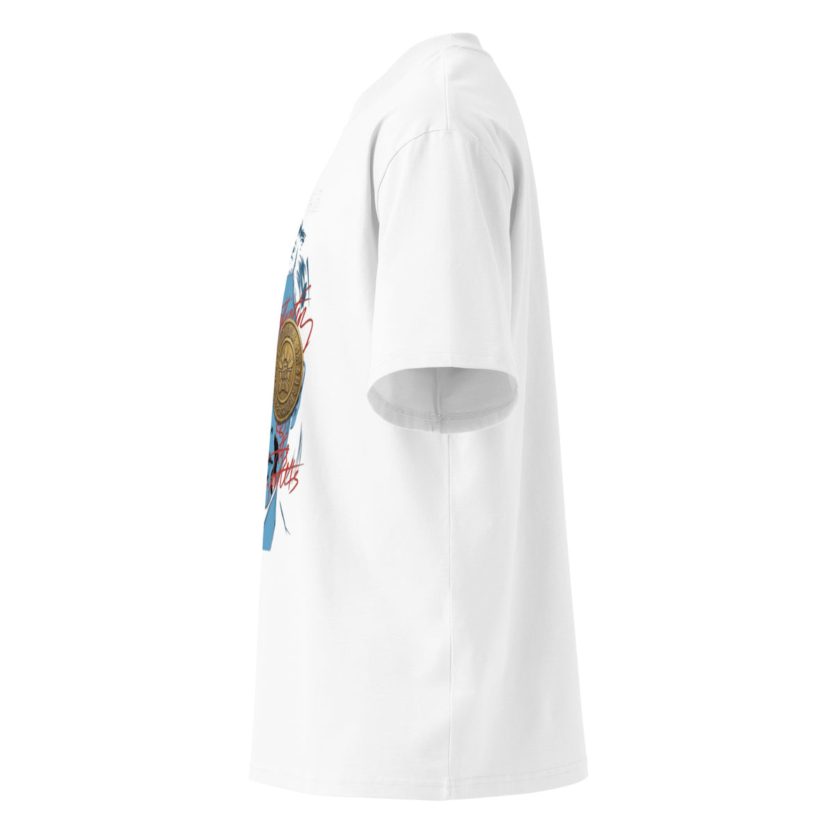 Yoko Ogawa Memory Police seal tee, White, left side — Earthwear Studio