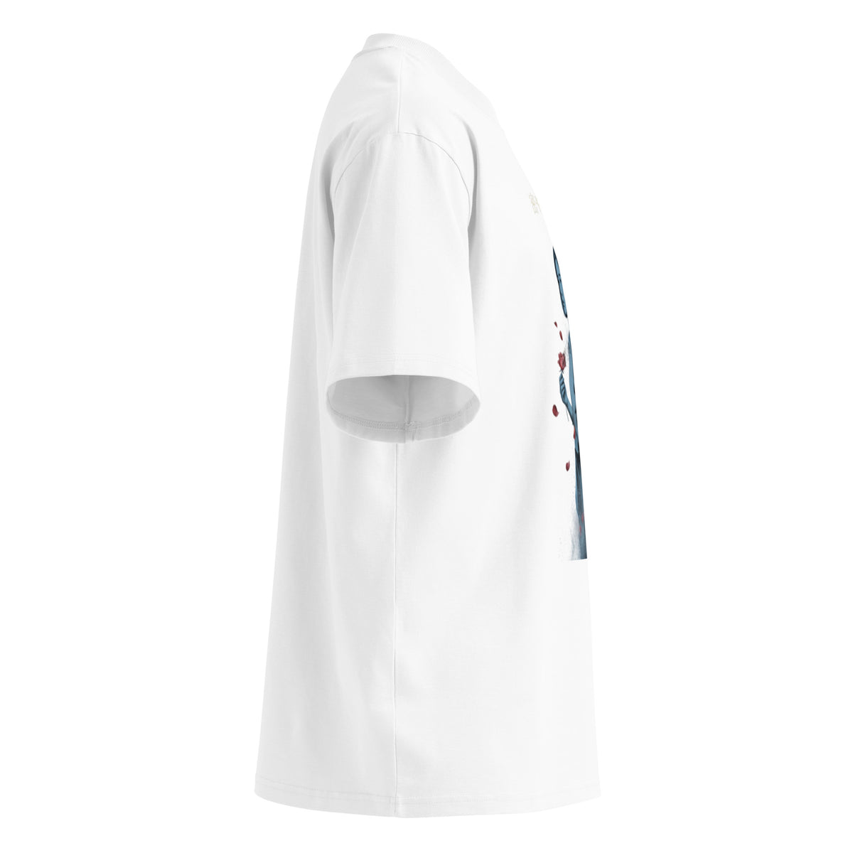 Yoko Ogawa The Memory Police oversized t-shirt, White, right side view — Earthwear Studio