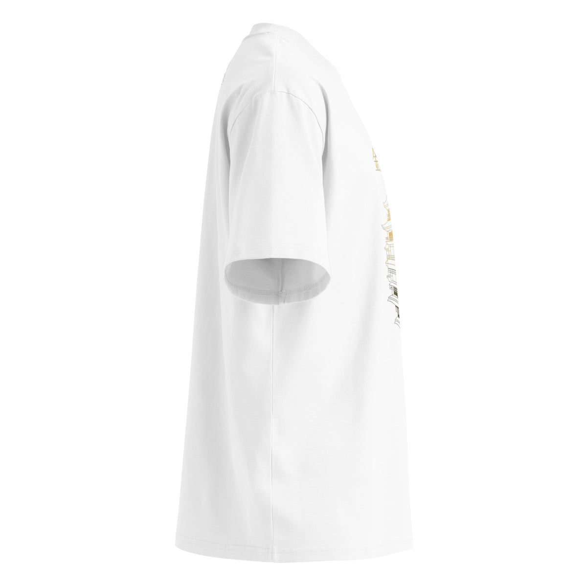 Mishima Golden Pavilion tee, White, right side — Earthwear Studio