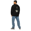 Socrates 'I know nothing' oversized sweatshirt, Black, back view — Earthwear Studio
