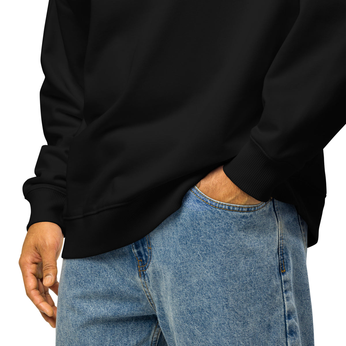 Socrates 'I know nothing' oversized sweatshirt, Black, product details — Earthwear Studio