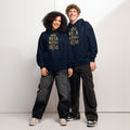 Walk Like a King relaxed organic hoodie, French Navy, front view — Earthwear Studio
