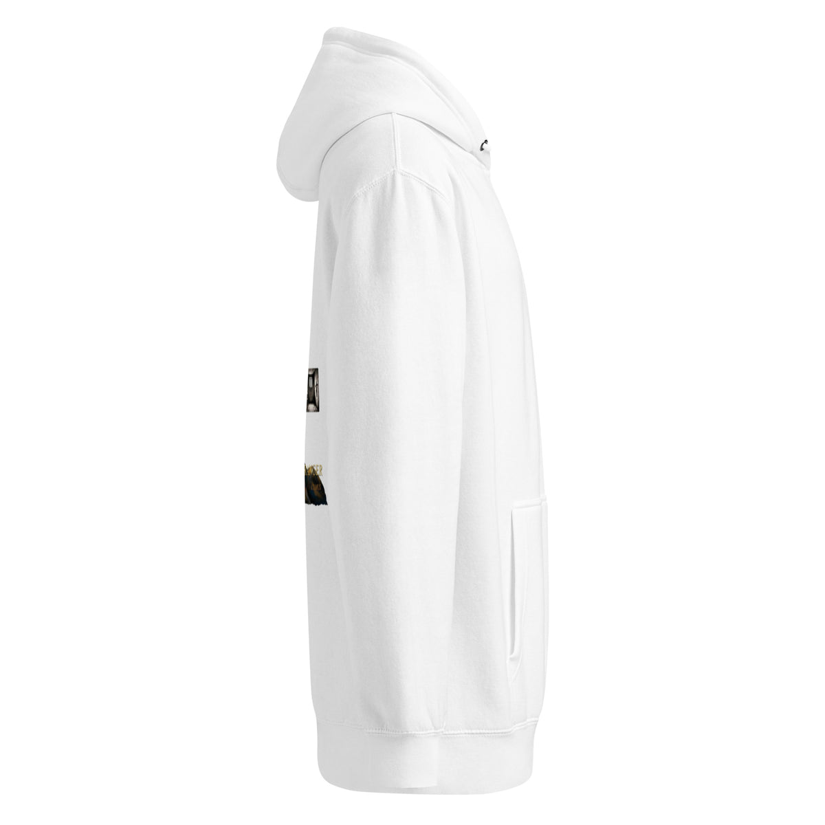 Camus The Stranger premium hoodie, White, right side view — Earthwear Studio