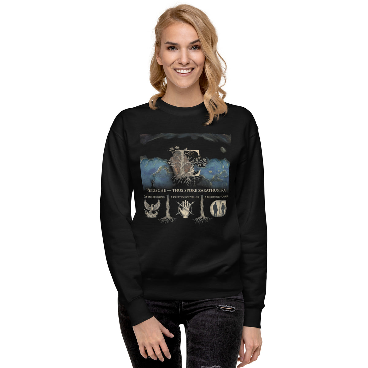 Nietzsche Thus Spoke Zarathustra premium sweatshirt — Earthwear Studio, view 2