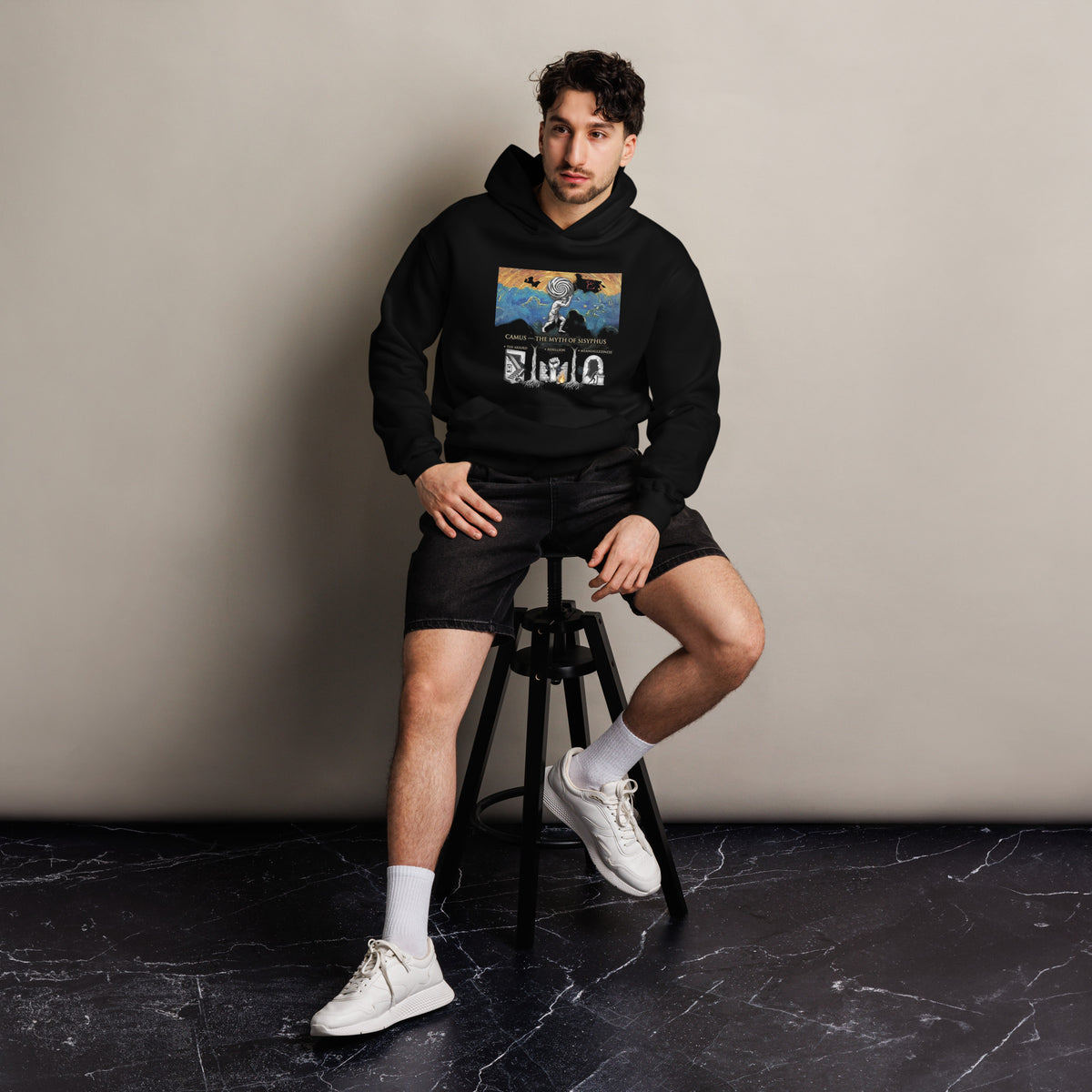 Albert Camus Myth of Sisyphus oversized hoodie — Earthwear Studio