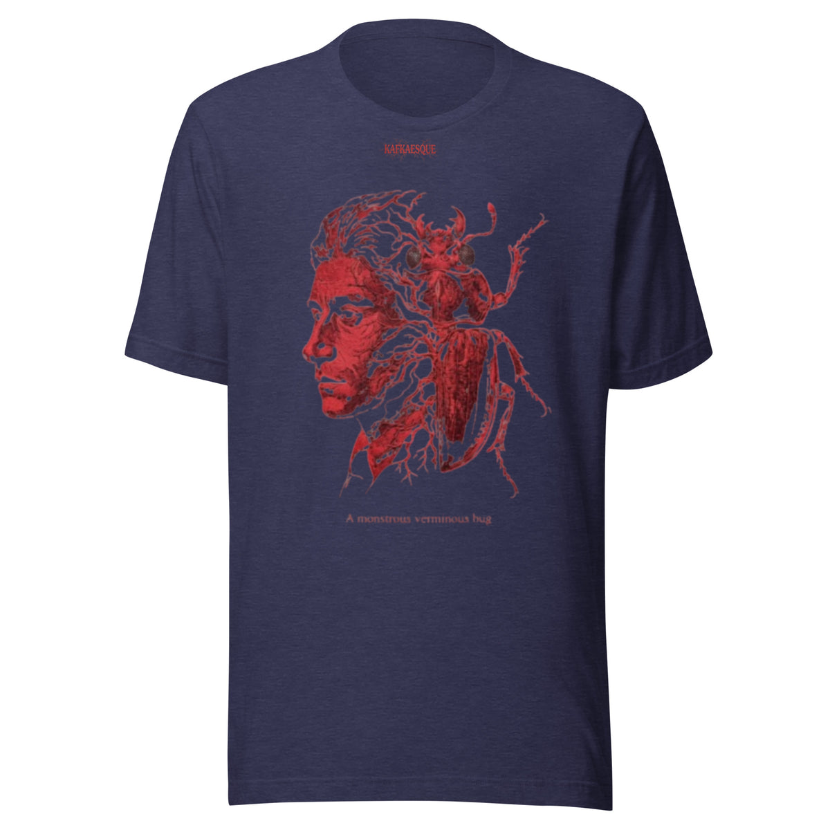 Kafka Metamorphosis red portrait unisex t-shirt — Earthwear Studio, view 9