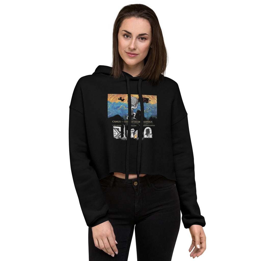 Albert Camus Myth of Sisyphus crop hoodie — Earthwear Studio, view 1